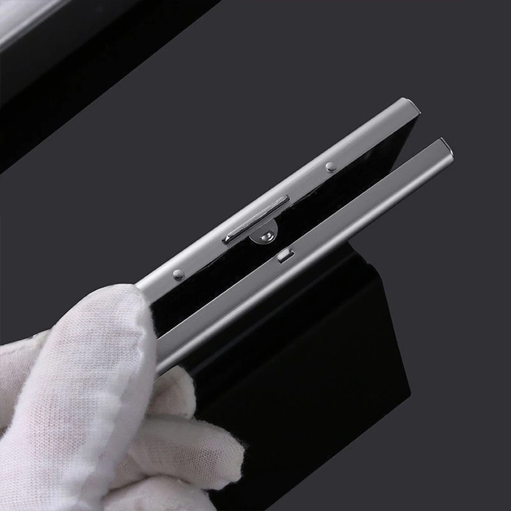 Minimalist Letter Print Credit Card Case Wallet Men Women Business Slim Wallet Stainless Steel Card Holder 10 Card Slot Gift