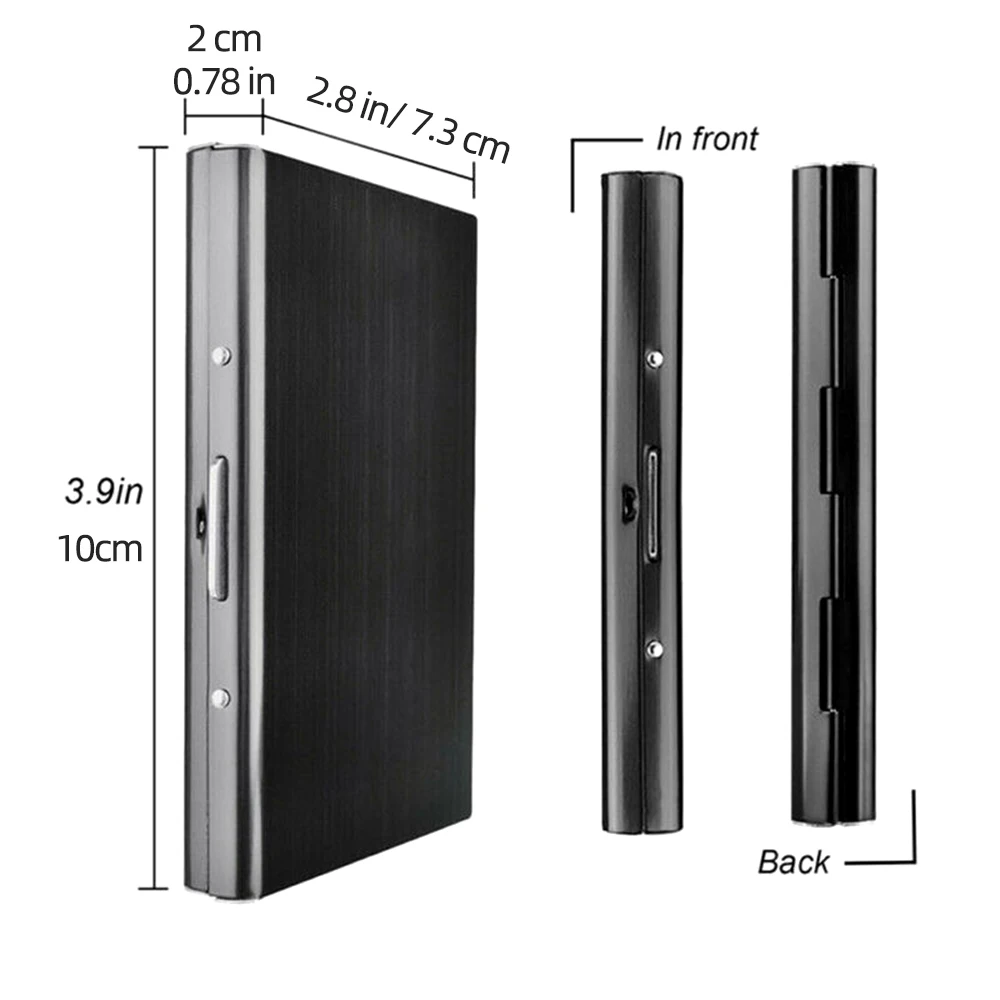 Minimalist Letter Print Credit Card Case Wallet Men Women Business Slim Wallet Stainless Steel Card Holder 10 Card Slot Gift