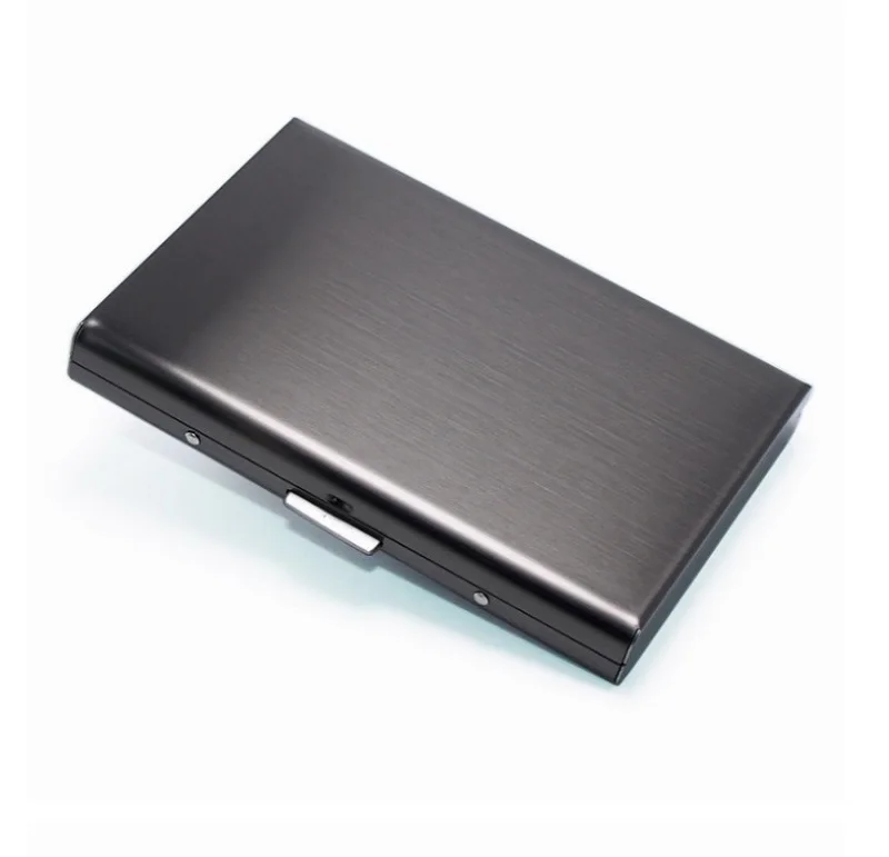 Minimalist Letter Print Credit Card Case Wallet Men Women Business Slim Wallet Stainless Steel Card Holder 10 Card Slot Gift