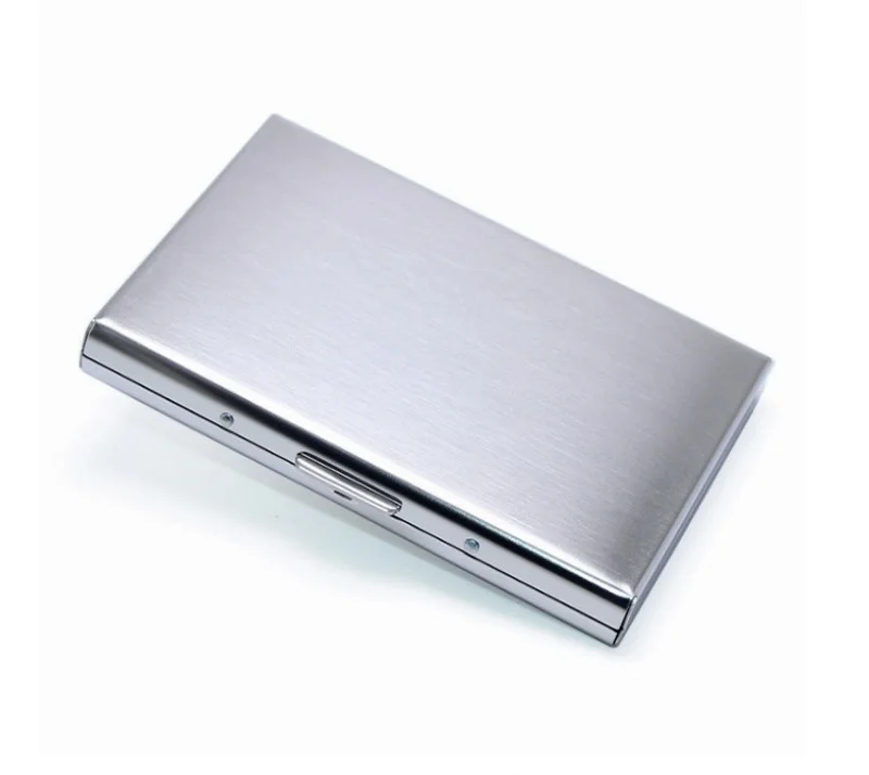 Minimalist Letter Print Credit Card Case Wallet Men Women Business Slim Wallet Stainless Steel Card Holder 10 Card Slot Gift