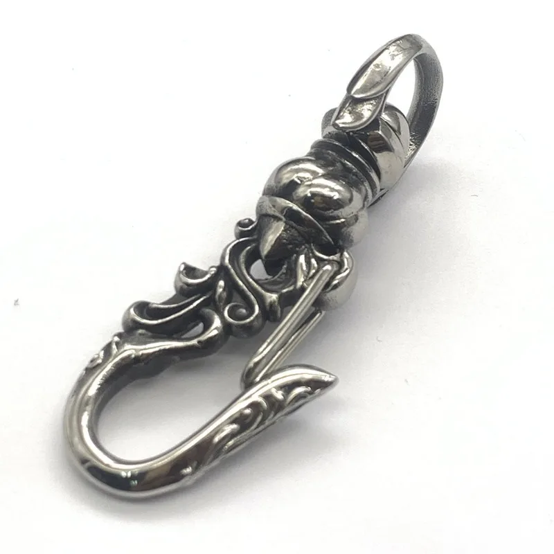 1PCS Key Hook 316Stainless Steel Punk Carabiner Keychain Mens DIY Lobster Clasp Making Clips Spring Buckle