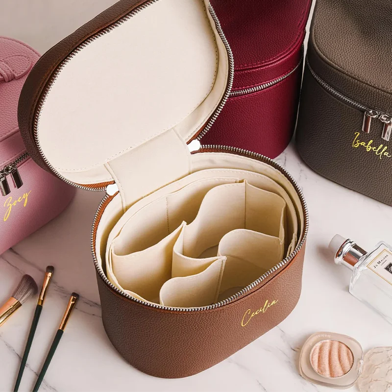 Personalized Makeup Bag, Custom Cosmetic Bag, Bridesmaid Makeup Bag, Leather Cosmetic Case, Women Toiletry Bag, Bridesmaid Gift
