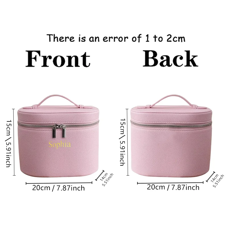 Personalized Makeup Bag, Custom Cosmetic Bag, Bridesmaid Makeup Bag, Leather Cosmetic Case, Women Toiletry Bag, Bridesmaid Gift
