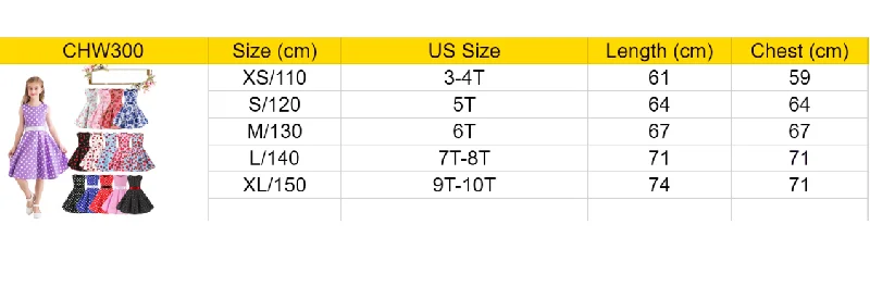 Vintage Retro Polka Dot Cotton Dresses for Kids Girls A-line Dresses Pleated Skirt Knee-Length Holiday Party Dress