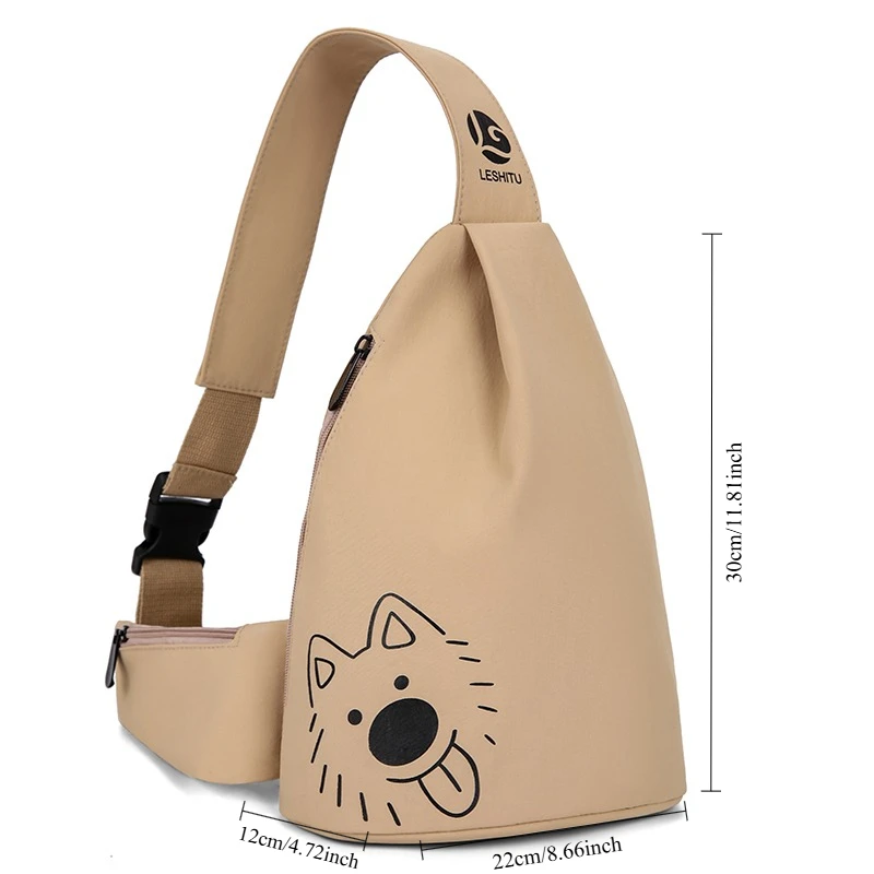 Cartoon Chest Sling Bag for Women – Small Crossbody Daypack for Travel Sport & Casual Everyday Use