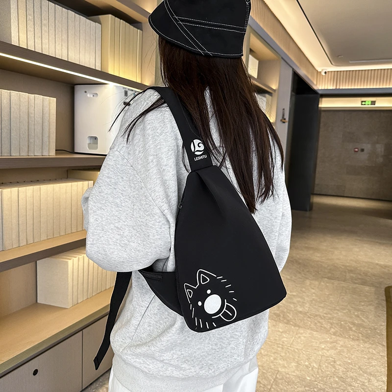Cartoon Chest Sling Bag for Women – Small Crossbody Daypack for Travel Sport & Casual Everyday Use