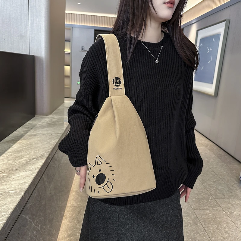 Cartoon Chest Sling Bag for Women – Small Crossbody Daypack for Travel Sport & Casual Everyday Use
