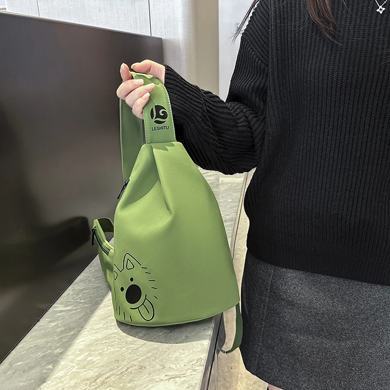 Cartoon Chest Sling Bag for Women – Small Crossbody Daypack for Travel Sport & Casual Everyday Use