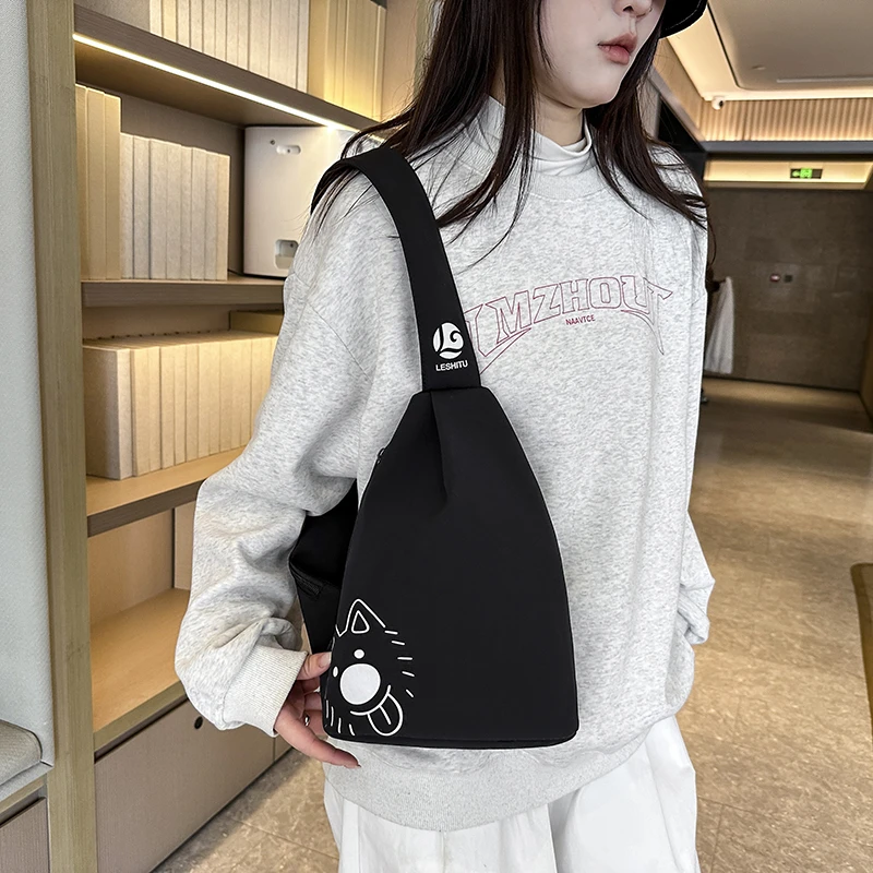 Cartoon Chest Sling Bag for Women – Small Crossbody Daypack for Travel Sport & Casual Everyday Use