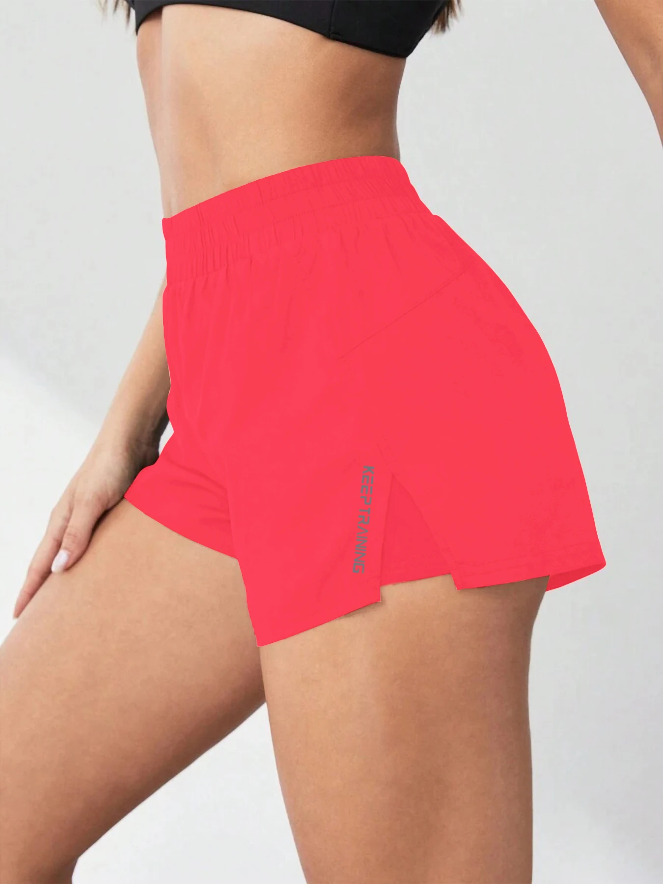2026 New Style Faux Two-Piece Anti-Exposure Yoga Shorts Sports Shorts Running Fitness Tennis Casual Basic Sports Pants Women's
