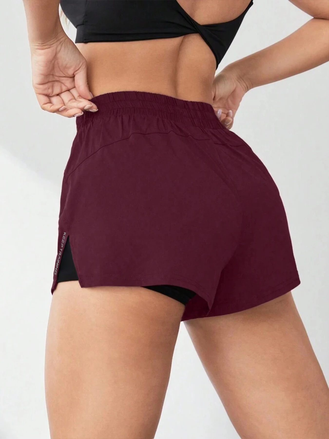 2026 New Style Faux Two-Piece Anti-Exposure Yoga Shorts Sports Shorts Running Fitness Tennis Casual Basic Sports Pants Women's