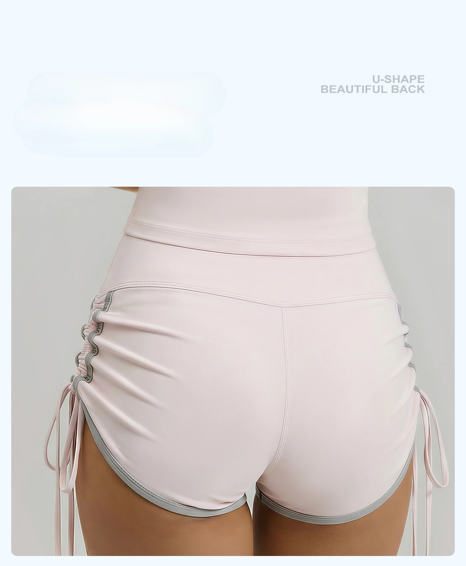 New Drawstring Sports Shorts Women High Waisted Contrasting Colors Shorts Workout Run Yoga Fitness Shorts Quick Drying Shorts