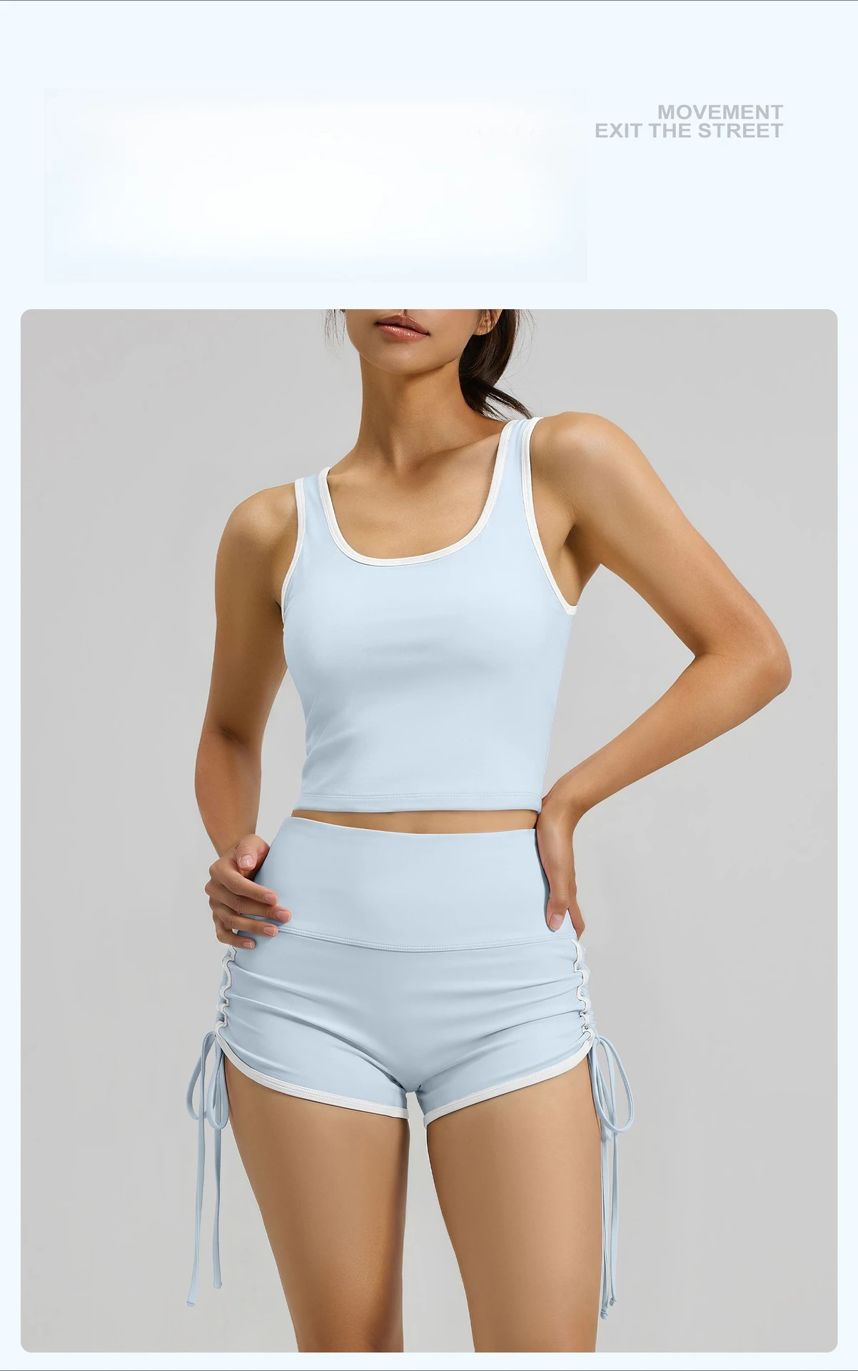 New Drawstring Sports Shorts Women High Waisted Contrasting Colors Shorts Workout Run Yoga Fitness Shorts Quick Drying Shorts