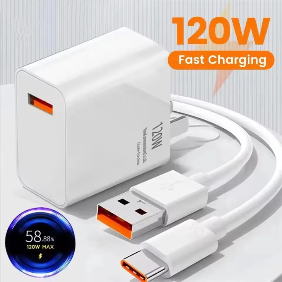 120W Charger Turbo Fast Charge Eu/Us Hyper Charge Adapter Cable for Redmi Note 11 12 13 Pro Plus Mi 14 13 13T Poco Xiaomi Phone