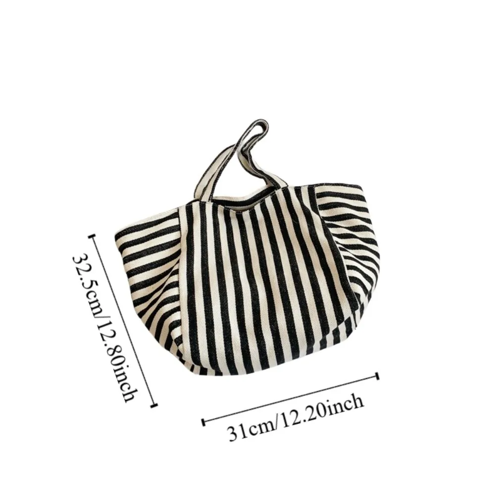 Canvas Stripe Underarm Bag Shopping Bag Black/Blue/Red Felt Handbag Shoulder Pouch All-match Cloth Shoulder Bag Women