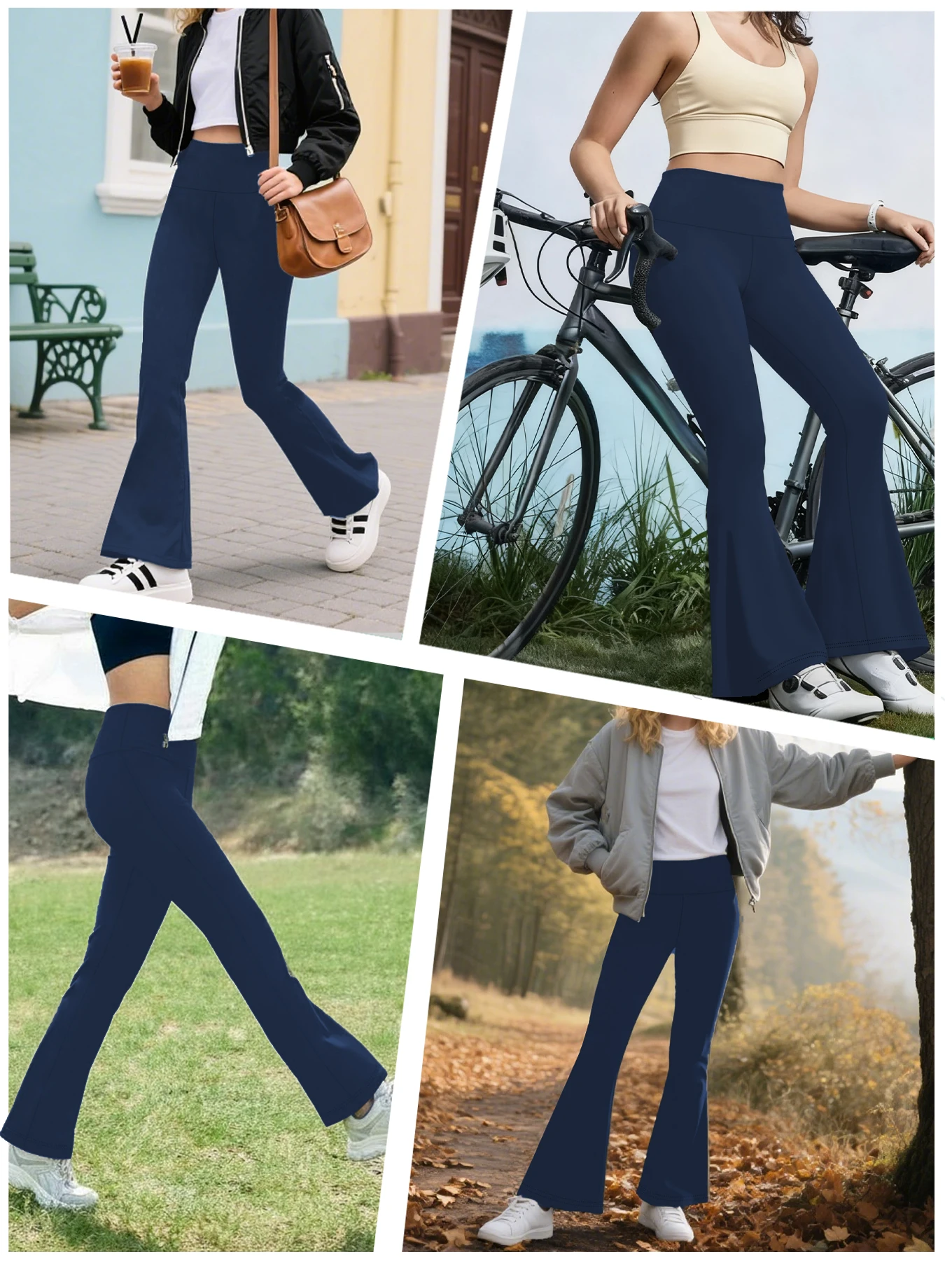 Ladies High-Rise Flared Yoga Trousers with Leg Bottom. Perfect for Yoga or Casual.