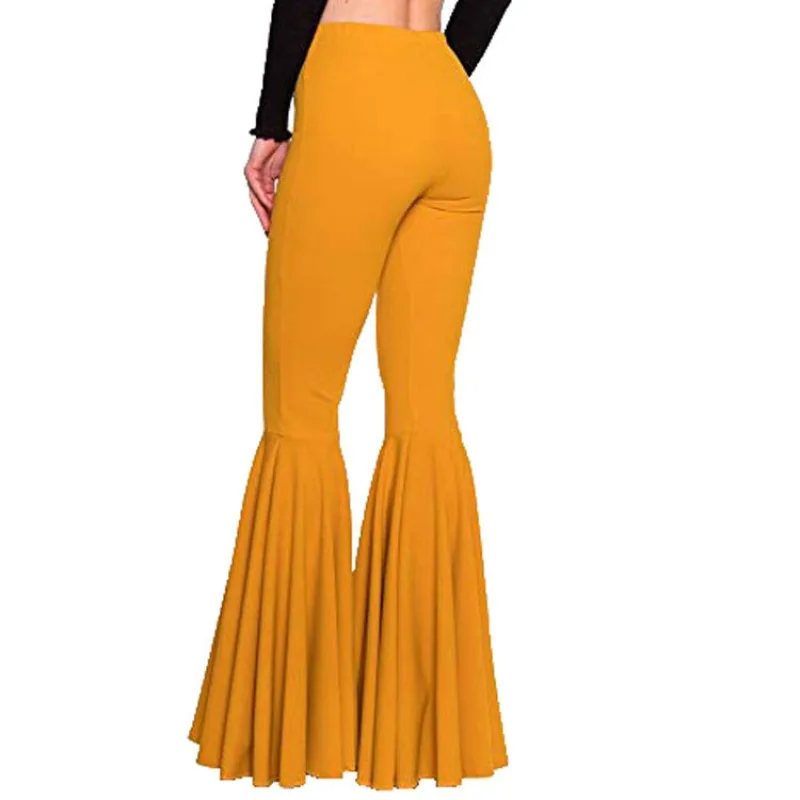 Hot Selling Women's Mermaid Plus Size High Waist Slim Fit Elastic Thin Casual Fashion Simple Leg Repair Flared Pants