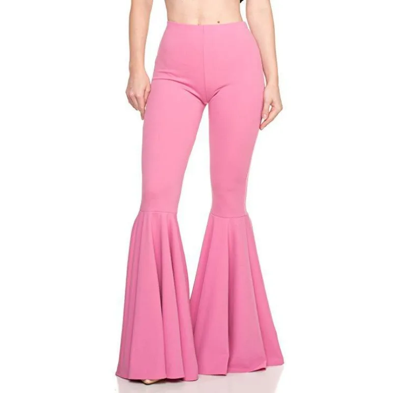 Hot Selling Women's Mermaid Plus Size High Waist Slim Fit Elastic Thin Casual Fashion Simple Leg Repair Flared Pants