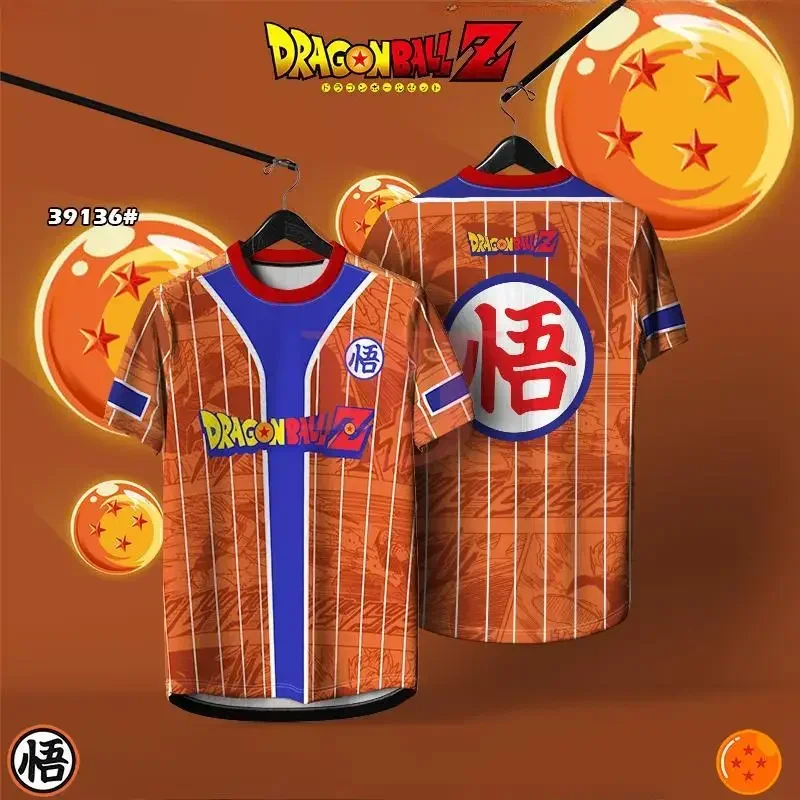 2026 Summer Dragon Ball Retro Fitness T-shirt Men's Oversized 3D Printed Short-sleeved Family Unisex Children's Sports Shirt
