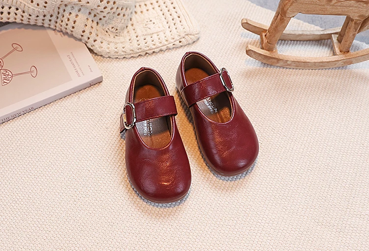 Girls Leather Shoes for Toddlers 2026 New Autumn Students Ballet Flats Soft Sole Simple Princess Kids School Dance Party Flats