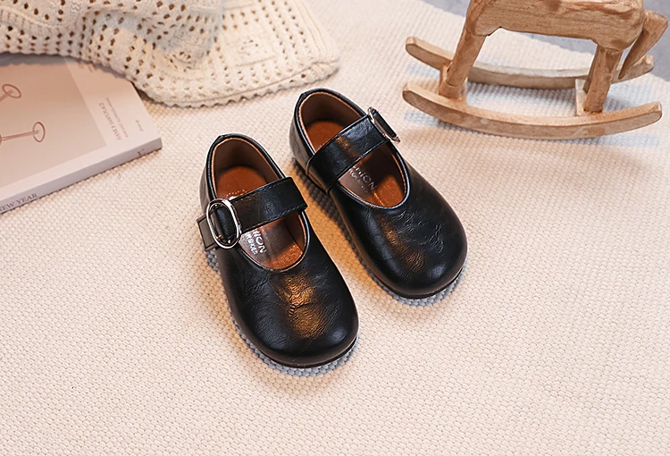 Girls Leather Shoes for Toddlers 2026 New Autumn Students Ballet Flats Soft Sole Simple Princess Kids School Dance Party Flats