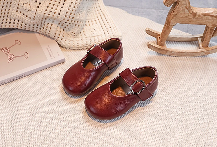 Girls Leather Shoes for Toddlers 2026 New Autumn Students Ballet Flats Soft Sole Simple Princess Kids School Dance Party Flats