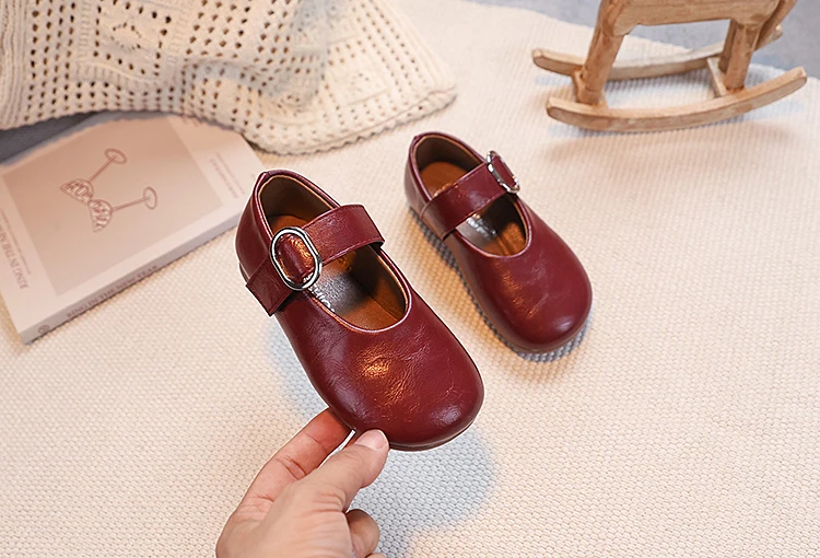 Girls Leather Shoes for Toddlers 2026 New Autumn Students Ballet Flats Soft Sole Simple Princess Kids School Dance Party Flats