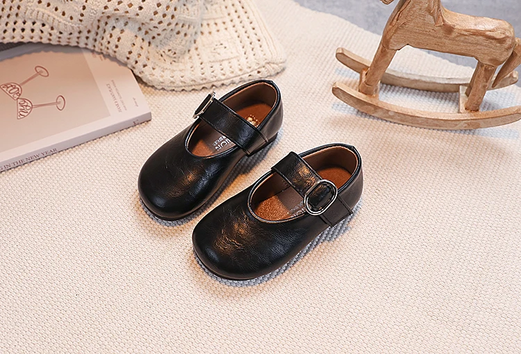 Girls Leather Shoes for Toddlers 2026 New Autumn Students Ballet Flats Soft Sole Simple Princess Kids School Dance Party Flats