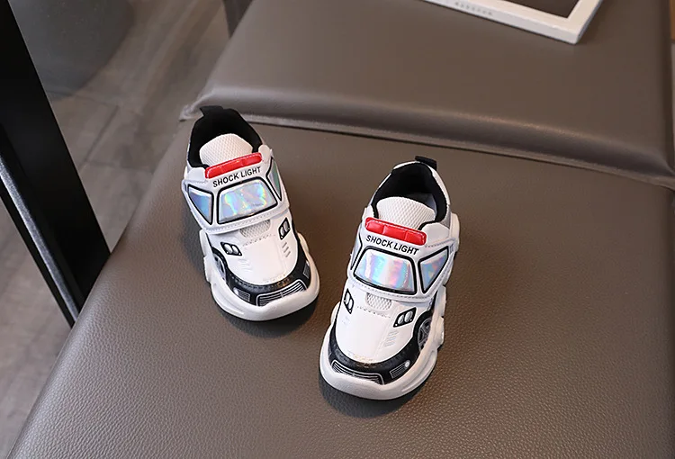 2026 Kids'Casual Shoes Led Light Car Club Cartoon PU Leather Spring Shoes For Children Anti-slip Red Blue Shoes Size 21-30