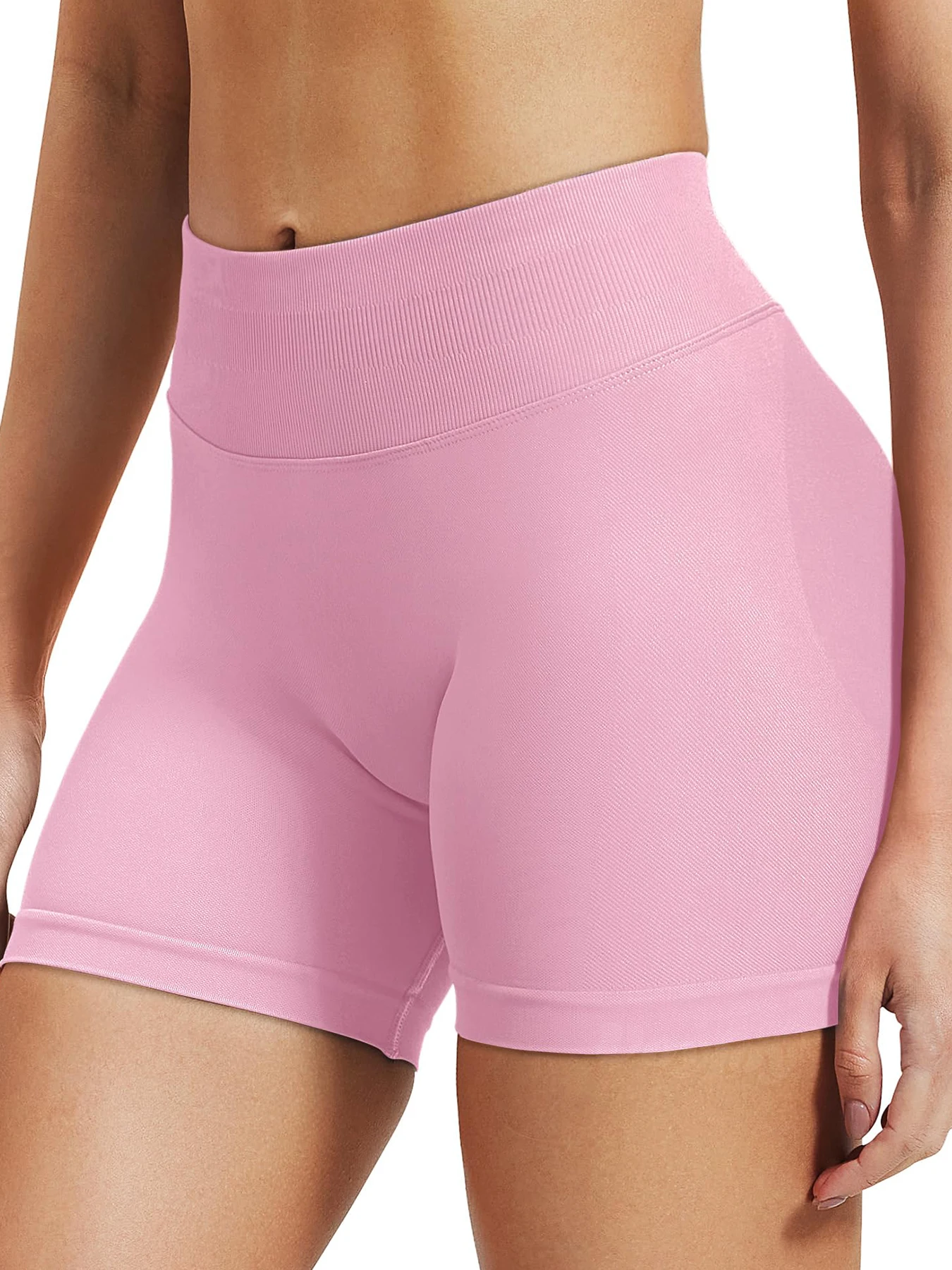 Summer High Waisted Yoga Shorts For Women Fashionable and Sexy Running Fitness Pants Solid Color Yoga Leggings Elastic Tights