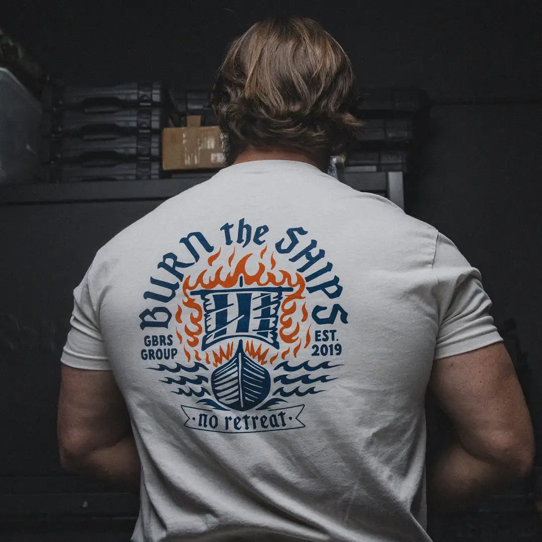 Burn The Ships Military Training Tactical Casual T-shirt Men's and Women's Luxury Brand Tops
