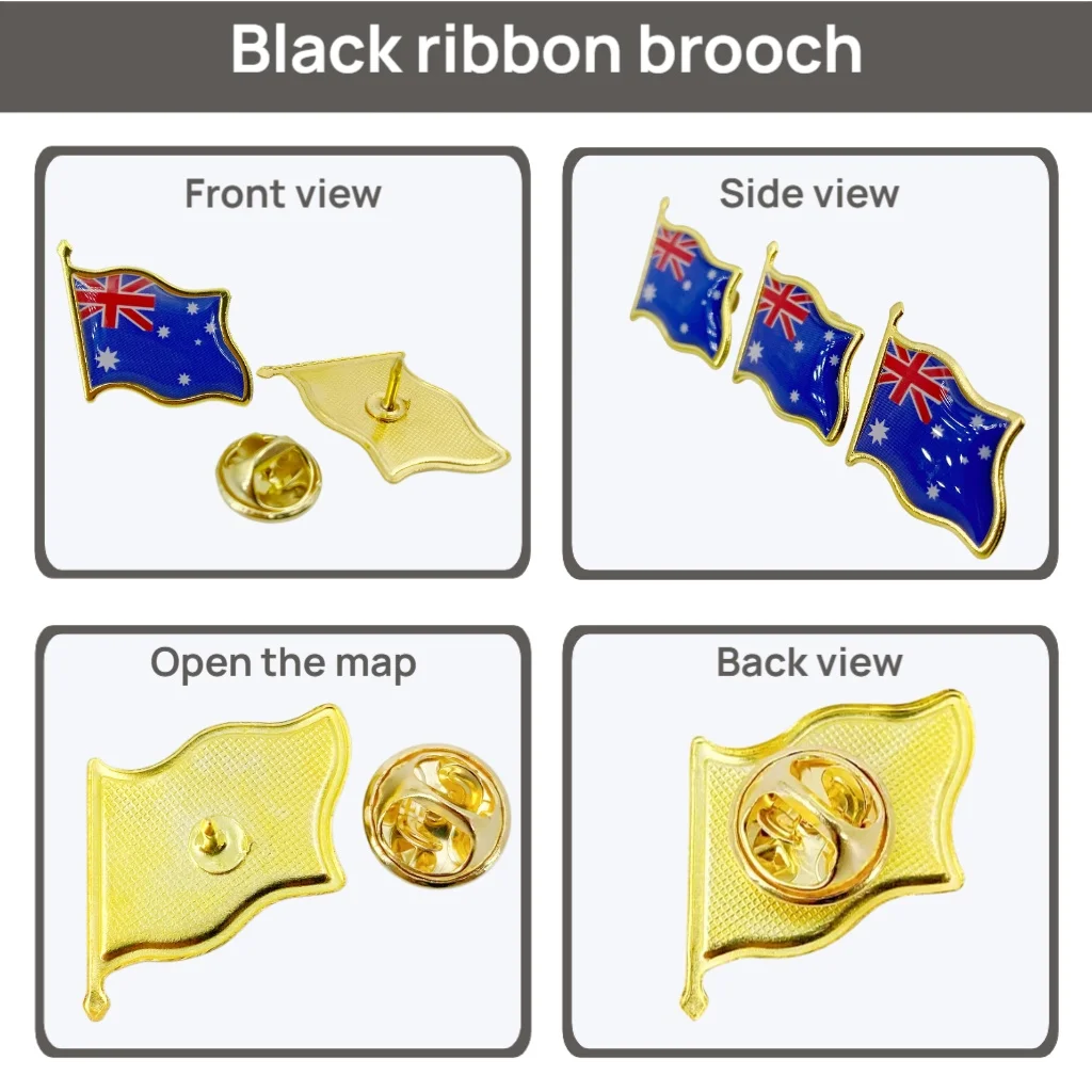 5/10/50/100 Pack Metal Australia Flag Lapel Pin Waving Australian Pins Bulk Patriotic Badge Souvenir Gifts