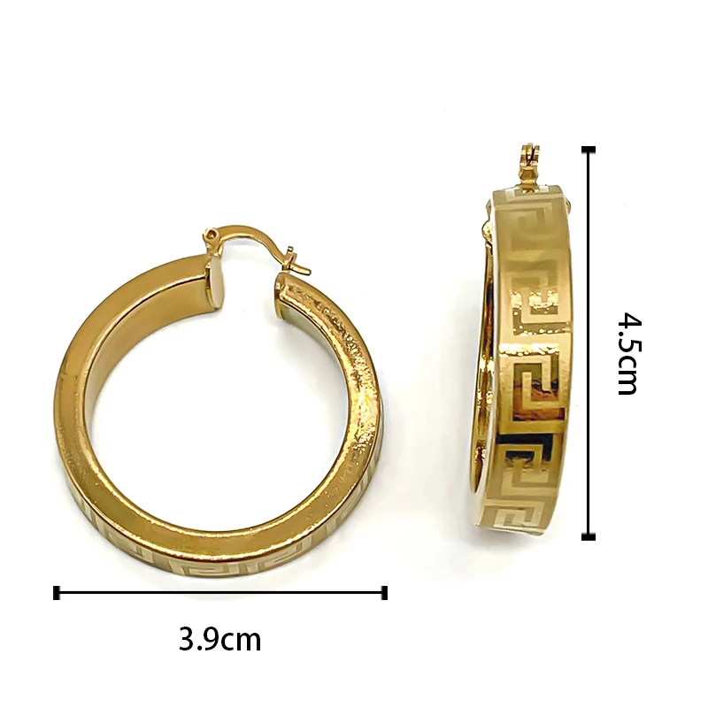 Italian Classic Jewelry Sets Rope Hook Dubai Round 18K Gold Plated Hoop Earrings for Woman Circle Earring Party Wedding Gifts