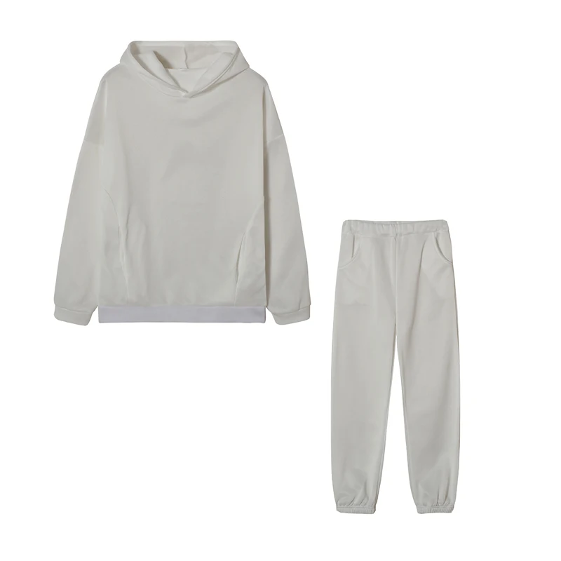Monochrome Hooded Hoodie Set Casual European American Fashion 2-Piece Autumn Winter Hot Selling New Style