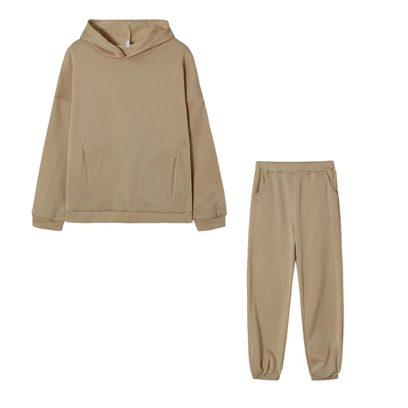 Monochrome Hooded Hoodie Set Casual European American Fashion 2-Piece Autumn Winter Hot Selling New Style