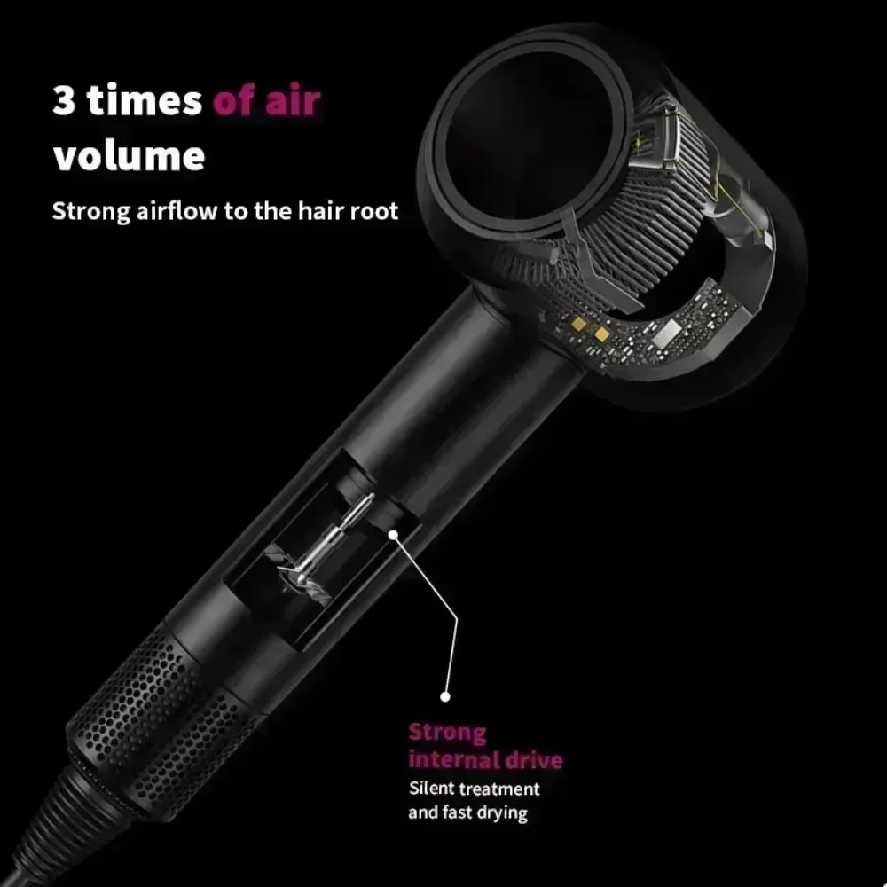 5 in 1 Professional Hair Dryer, with Hot and Cold Air Functionality - Lightweight and Thermostatic Styling Tool for Smooth Hair