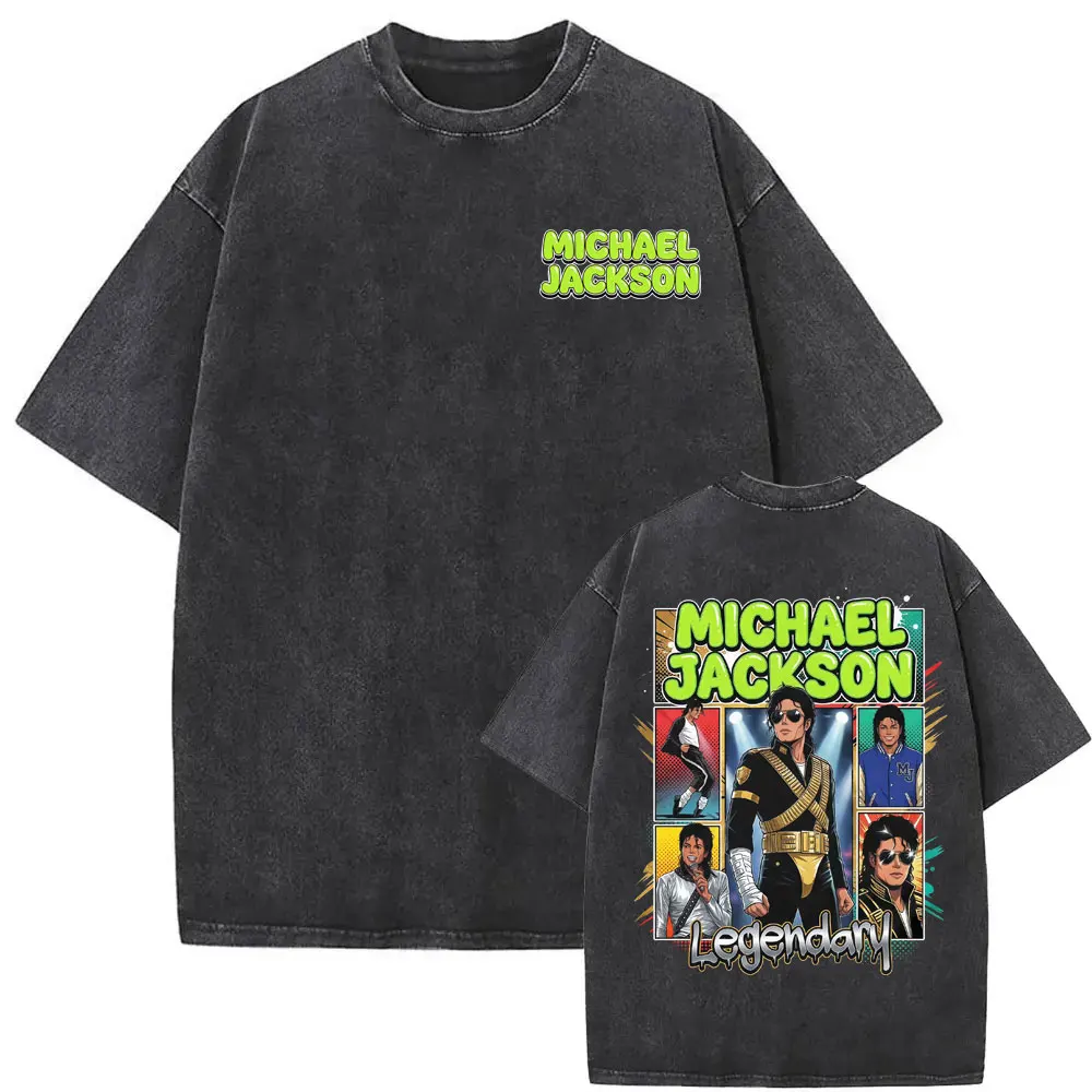 King of Pop Michael Jackson Album Cover T Shirts Men Women Fashion Classic Cool T-shirt Casual Vintage Washed T Shirt Streetwear