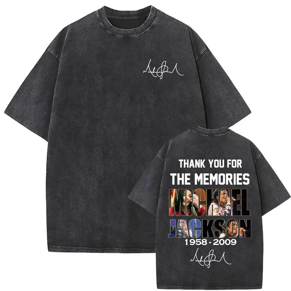 King of Pop Michael Jackson Album Cover T Shirts Men Women Fashion Classic Cool T-shirt Casual Vintage Washed T Shirt Streetwear