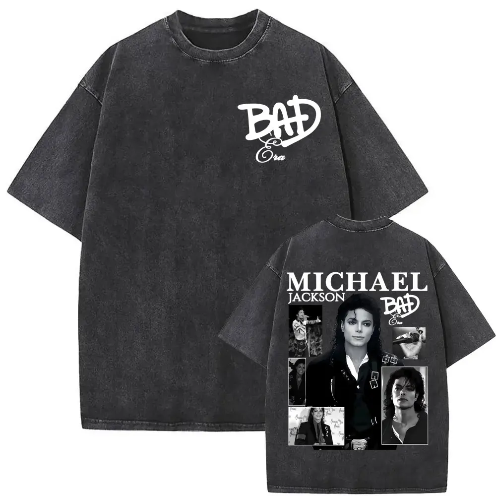 King of Pop Michael Jackson Album Cover T Shirts Men Women Fashion Classic Cool T-shirt Casual Vintage Washed T Shirt Streetwear