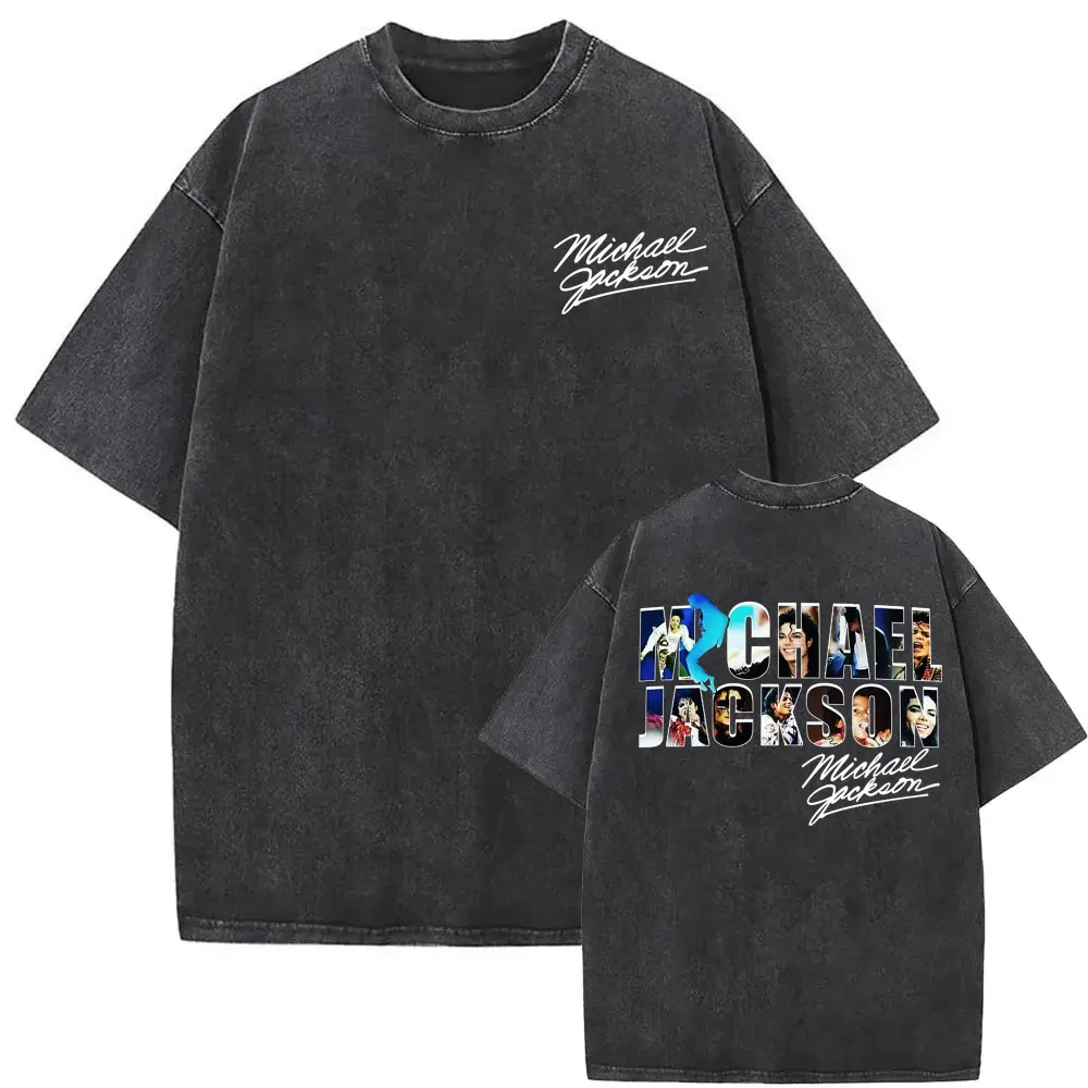 King of Pop Michael Jackson Album Cover T Shirts Men Women Fashion Classic Cool T-shirt Casual Vintage Washed T Shirt Streetwear