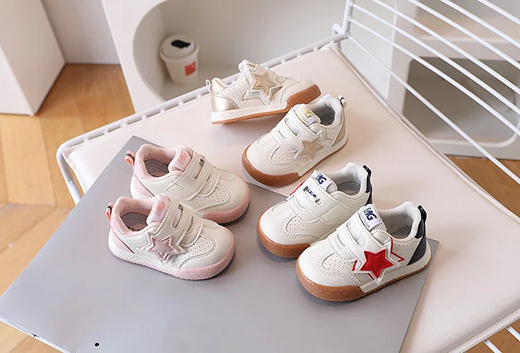 2026 Fashion Toddler Shoes For Baby PU Leather Infant Girl's Sneakers Soft-soled Ergonomics Newborn Boy's Sport Shoes First Step