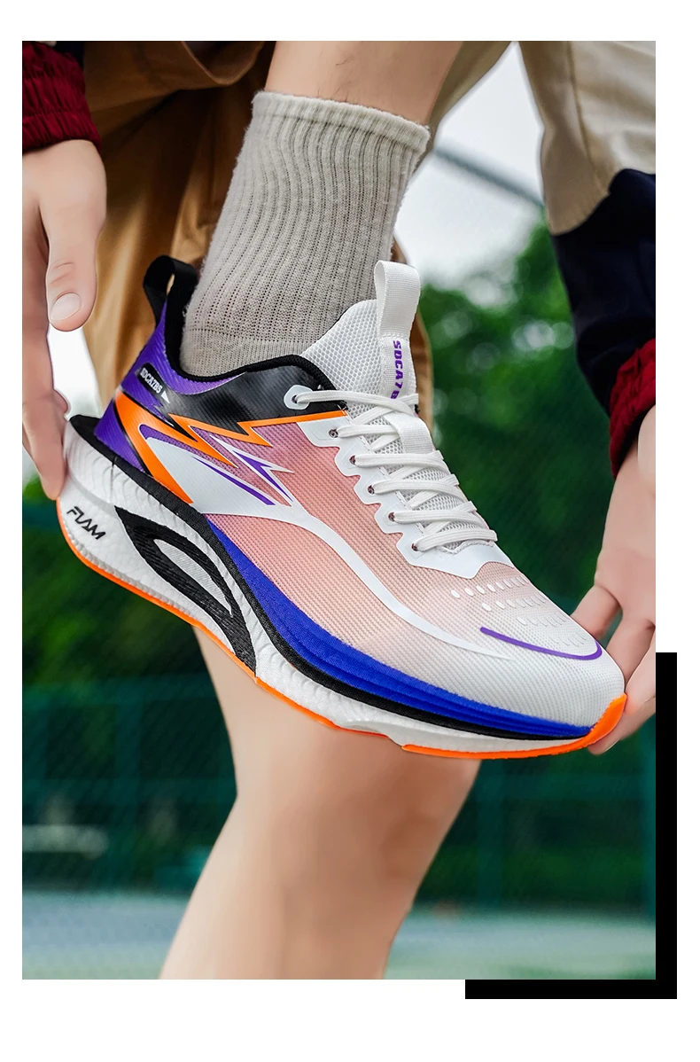 Running Shoes Men Carbon Board Marathon Sports Speciality  Breathable Lightweight Women's Comfortable Athletic Nonskid Sneakers
