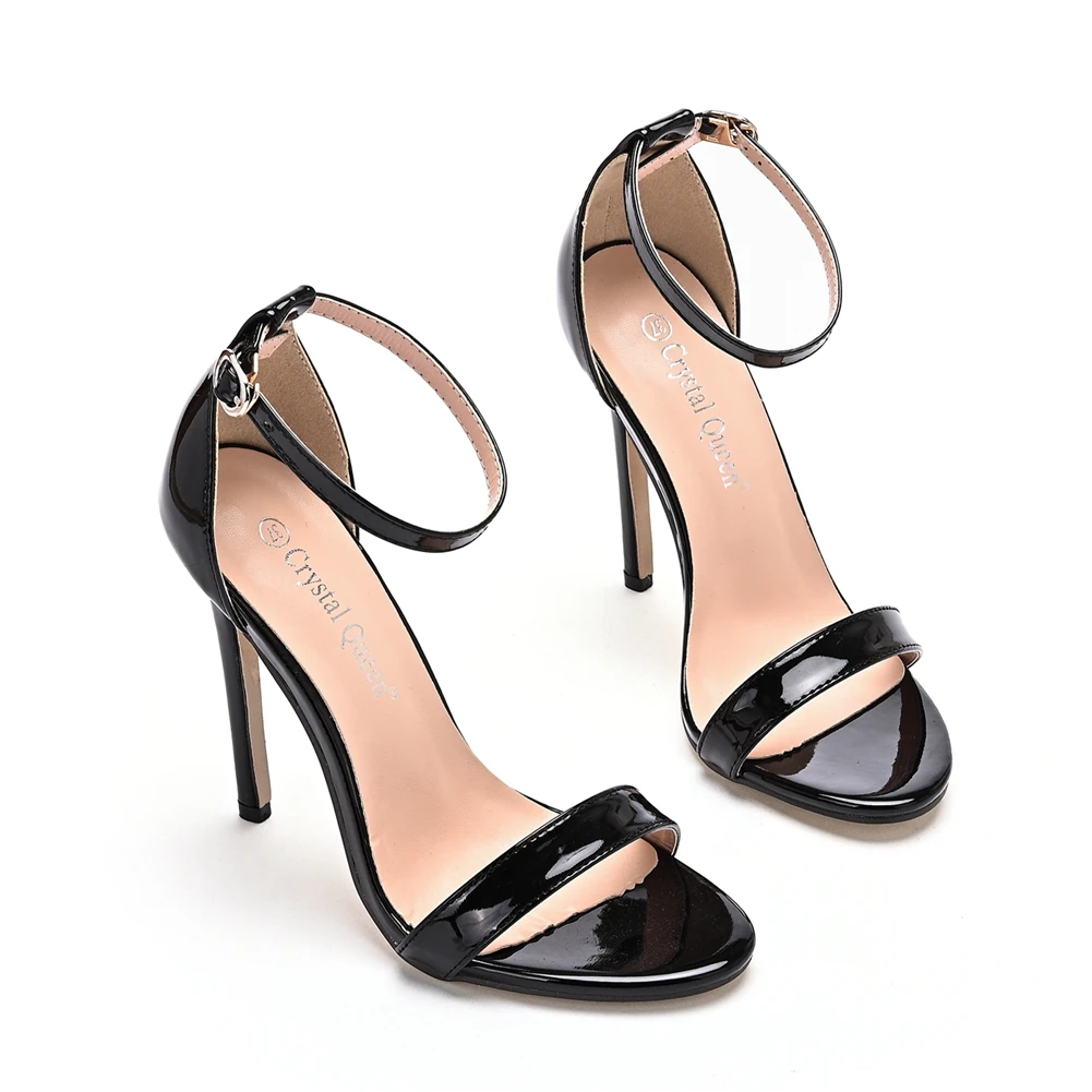 Women's Solid Color Stiletto Heeled Sandals, Fashionable High Heel Summer, Elegant Sandals