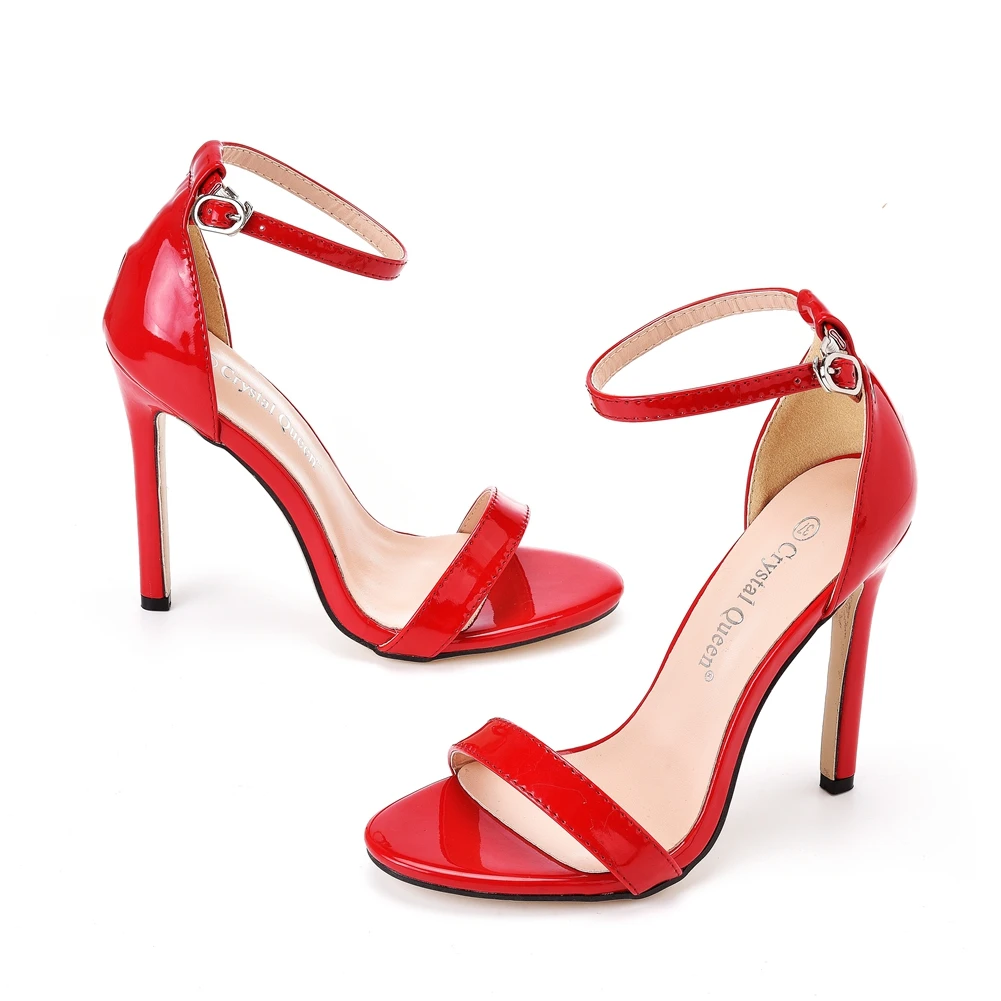 Women's Solid Color Stiletto Heeled Sandals, Fashionable High Heel Summer, Elegant Sandals