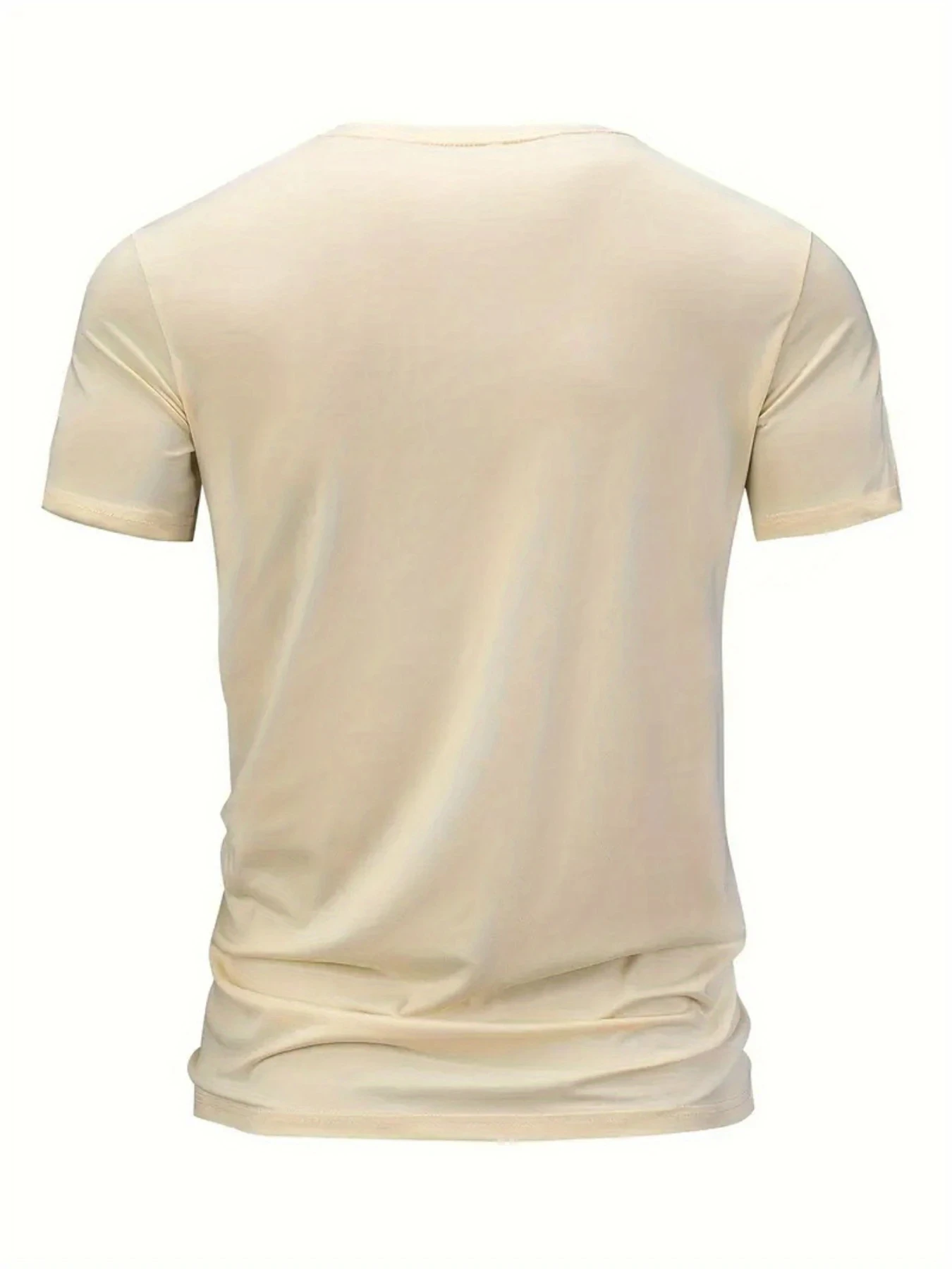 Summer Men's 100% Pure Cotton Casual Loose Geometric Pattern Printed Comfortable Sports Round Neck Short Sleeved T-Shirt Top