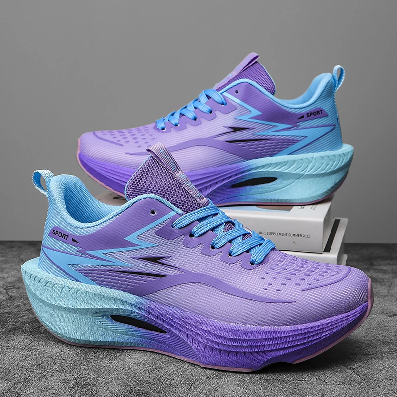 Plus Size Men's Sports Running Shoes Breathable and Lightweight Carbon Plate Women's Comfortable Sports Non-slip Shoes