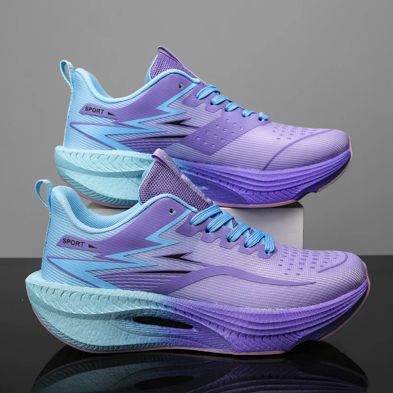 Plus Size Men's Sports Running Shoes Breathable and Lightweight Carbon Plate Women's Comfortable Sports Non-slip Shoes
