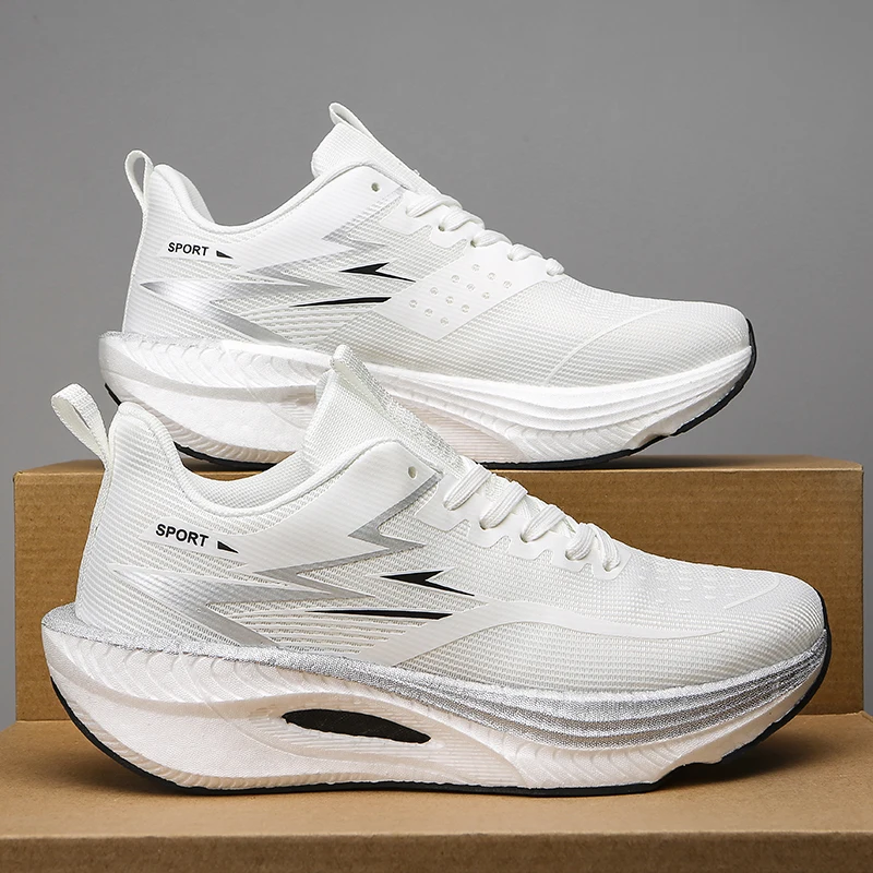 Plus Size Men's Sports Running Shoes Breathable and Lightweight Carbon Plate Women's Comfortable Sports Non-slip Shoes