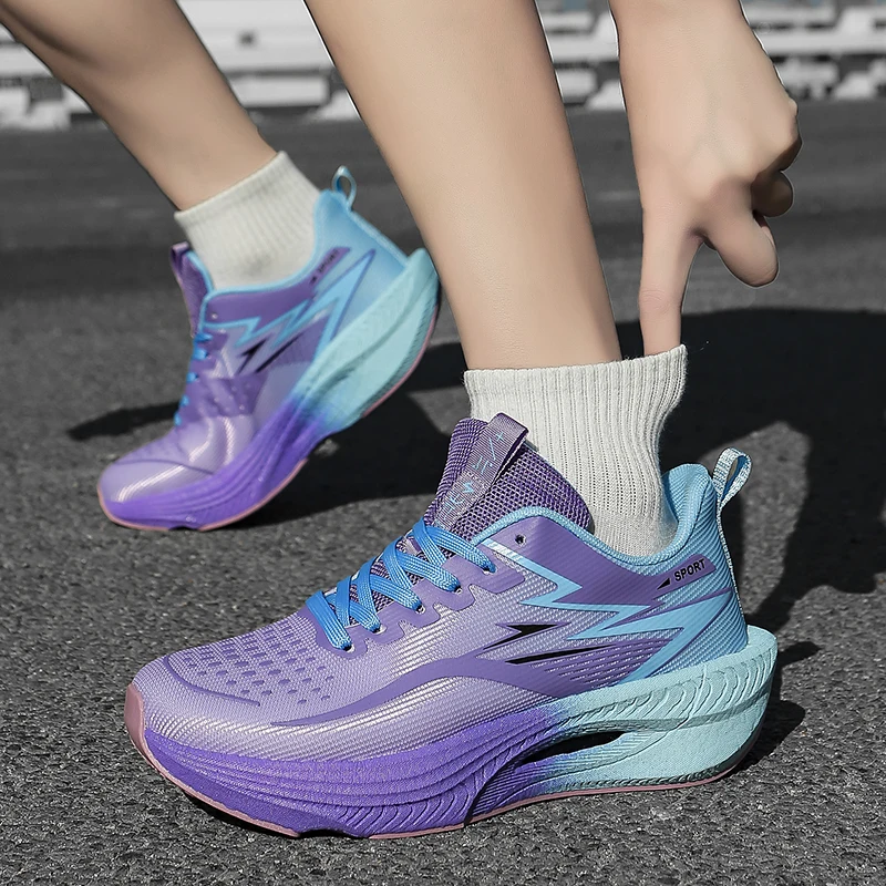Plus Size Men's Sports Running Shoes Breathable and Lightweight Carbon Plate Women's Comfortable Sports Non-slip Shoes