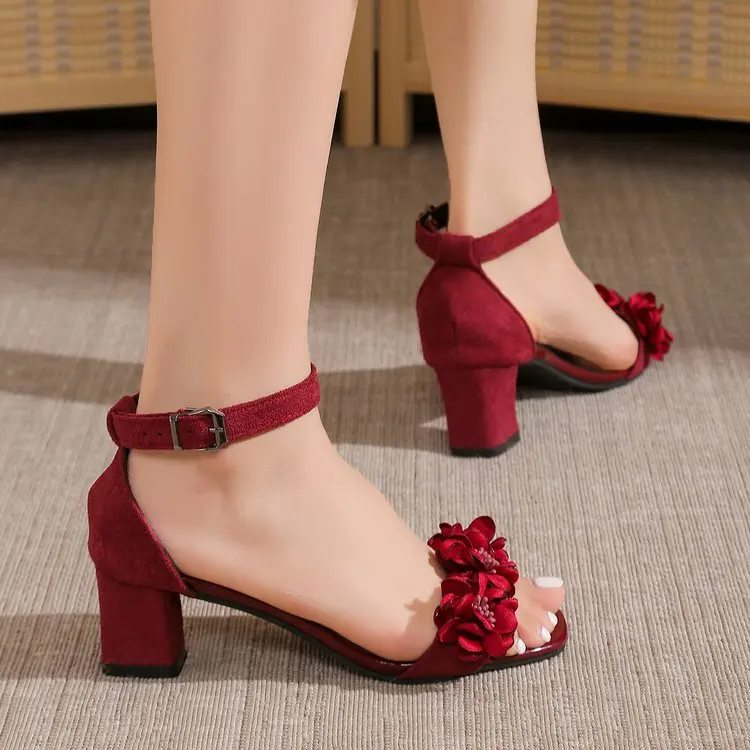 High-quality Hot-selling Fashion Summer New High Heel Sandals Women's Casual New Fashion Flowers Sandals Women